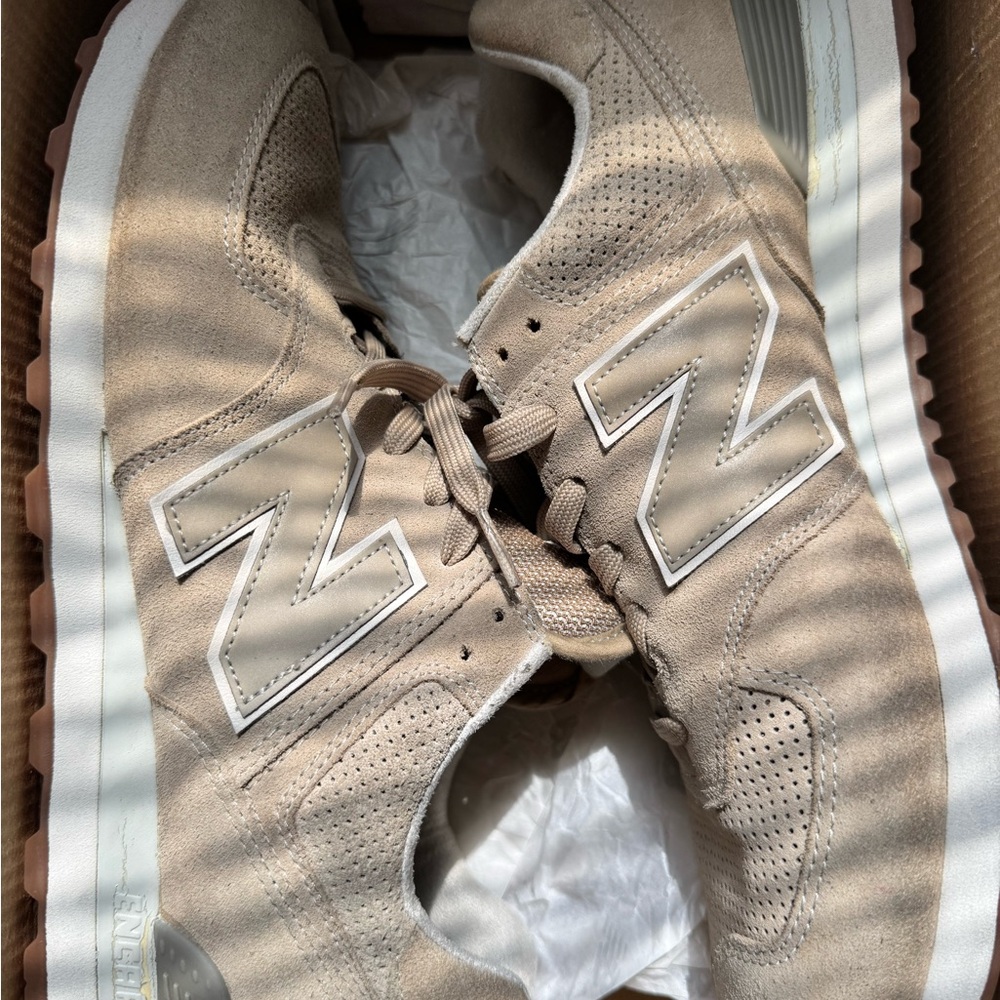 New Balance Men's Beige Suede Sneakers